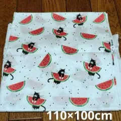 【未使用】生地 トーカイ×フェリシモ猫部 白×スイカ猫