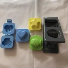 ゆで卵チョッパー、ゆで卵型、製氷皿のセット。