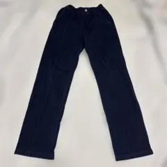 ダークブルー ストレートパンツ ゴムウエスト　デニム　べべ　bebe