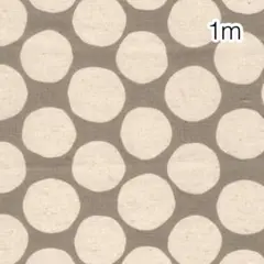 ラスト 1m ランダムドット グレー 綿麻キャンバス