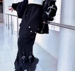 ヴォルカン ハトメポケット ブラック カーゴパンツ サブカル 地雷