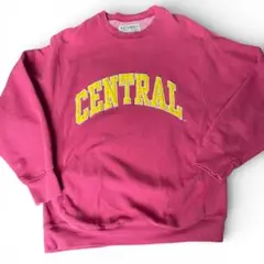 CENTRAL カレッジロスウェット 古着 トレーナー えんじ 赤色 90s