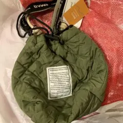 【新品】　しまむら　mayoさん　巾着ショルダーバッグ　ダークグリーン