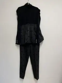 ハート柄 ブラック セットアップ M-L相当