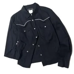 【美品】 アニエスベー　長袖　ウエスタンシャツ　コットン100%　黒×白　36のサムネイル