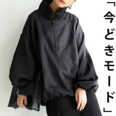 antiqua ハーフジッププルオーバー ブラック