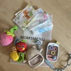 MOMSMENU 100% 면 거즈 손수건 3종 세트 (교육용 장난감 포함)