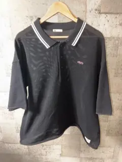 メッシュポロシャツ ブラック L