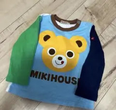 【新品】MIKIHOUSE 長袖カットソー 90 MIKI HOUSE（ミキハウス） ロゴ刺繍 長袖Tシャツ(70・80・90・100
