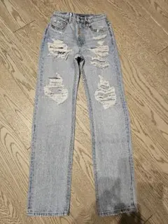 新品！！Alexander Wang ストレートジーンズ ライトブルー Alexander Wang グラフィック ジーンズ | ブルー | FARFETCH JP