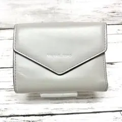 美品 MICHAEL KORS マイケルコース 3つ折り財布 グレー レザー