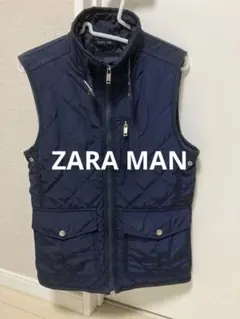 ZARA MAN ネイビー キルティングベスト