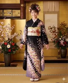 振り袖　フルセット　長襦袢付　成人式　金彩加工　刺繍入り　銀通し　867