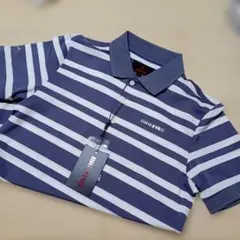 新品！ブリーフィングメンズBRIEFING ストライプポロシャツグレーサイズM