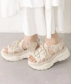 CHICO レースアップチャンキースポサン