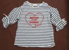 【美品】レピピアルマリオ 半袖 肩開きTシャツ マリン ボーダー ガールズのサムネイル