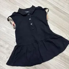 BURBERRY ブラックポロワンピ パンツ付き　80