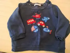 Familiar　ファミリア】ネイビー トレーナー 80cm 車と飛行機刺繍