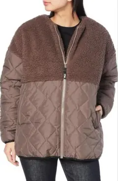 新品タグ付き　フィラFILA　キルティングジャケット　ボア×中綿切替ノーカラー