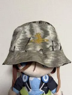 新品★ヴィヴィアンウエストウッド★3トーンラフィアハットクロッシェ麦わら帽子② 未使用品】ヴィヴィアンウエストウッド 3トーン クロッシェ ラフィア