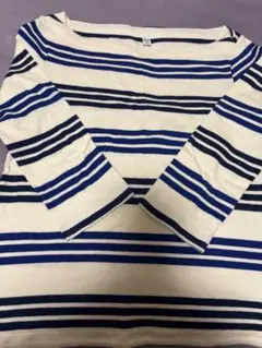 ユニクロボーダーボートネックTシャツ七分袖
