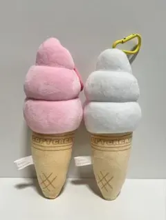ぶるぶる ソフトクリーム マスコット ストラップストロベリー バニラ