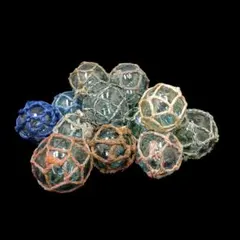 ガラス製浮き球 網付き 昭和レトロ