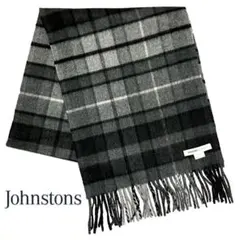 JOHNSTONS/ジョンストンズ 英国製 チェック柄 カシミヤマフラー