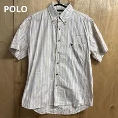 POLO ストライプ 半袖シャツ 胸ポケット付き