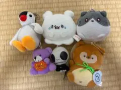 봉제인형 마스코트 6점 세트 할로윈 고양이 펭귄