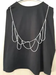 美品☆ビーズチェーンデザイン ネックレス シルバー