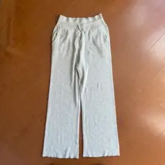 UNIQLO ユニクロ　ウォッシャブルニットリブパンツ　Lサイズ　グリーン