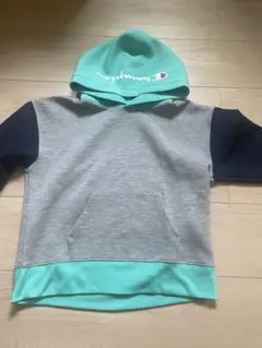 Champion フード付きパーカー グレー/ミント
