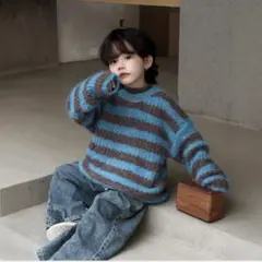 SALE!!【新品セレクトアイテム】ふわふわボーダーニット　サイズ90