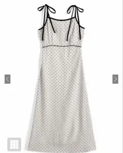 GRL グレイル　ドット柄ショルダーリボンキャミソールワンピース