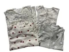 前開きカバーオール4着セット　50.60.70.80