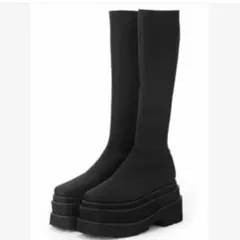 GRL ストレッチフラット厚底ロングブーツ