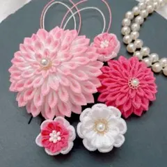 つまみ細工＊Uピン髪飾り6本セット