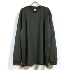 新品 ビッグ ドライ 長袖 Tシャツ 無地 メンズ アーミーグリーン 3Lのサムネイル