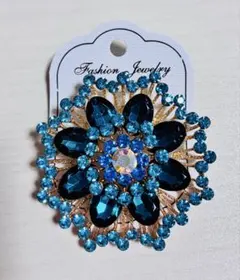 キラキラブローチ　グリーン系✖︎ブルー系￼ 新品未使用