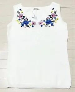 REDYAZEL レディアゼル　トップス 花刺繍　刺繍　ノースリ　ノースリーブ