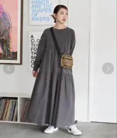フリークスストア　ピグメント加工 ティアード 切り替え ワンピース