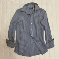 美品☆ポロラルフローレン　ストライプ　シャツ　ストレッチ　L相当