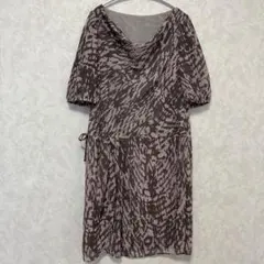 クードシャンス ワンピース ピンクベージュ×グレー 36