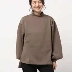 裏起毛モックネックチュニック