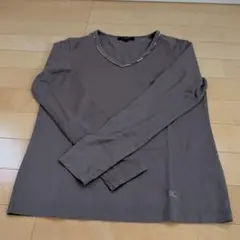 BURBERRY グレー Vネック長袖Tシャツ サイズ1
