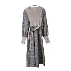 切り替えワンピース ロングワンピース