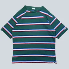 チャンピオン マルチカラー ボーダーTシャツ グリーン系Lサイズのサムネイル