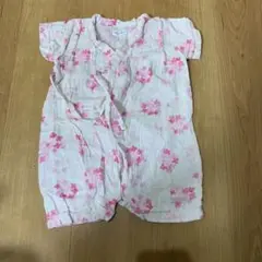 ミキハウス 花柄　甚平 ピンク　70 80