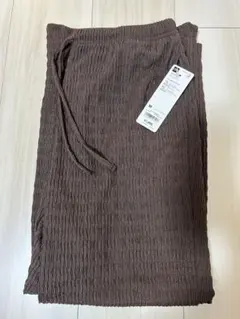 【新品未使用】GU シャーリングアンクルパンツ　ダークブラウン　M
